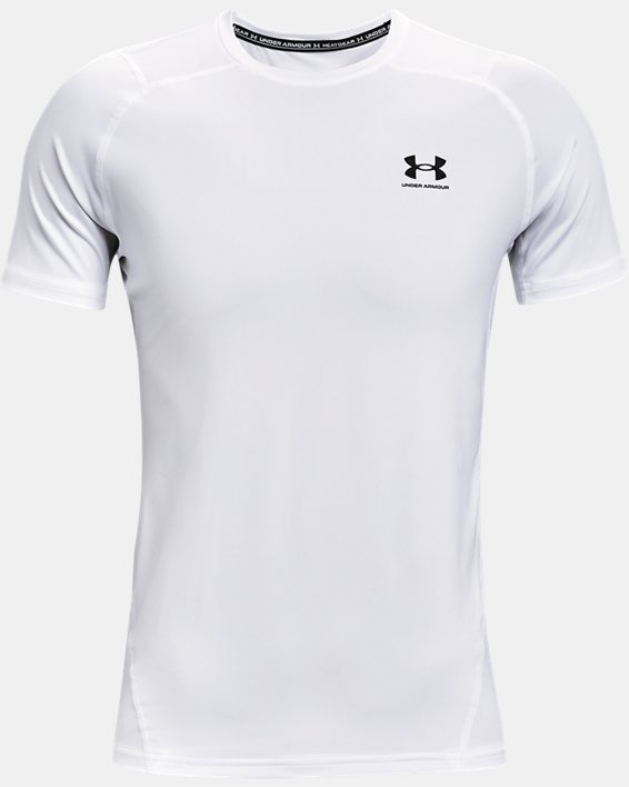 Men's HeatGear® Fitted Short Sleeve, White, pdpMainDesktop image number 4